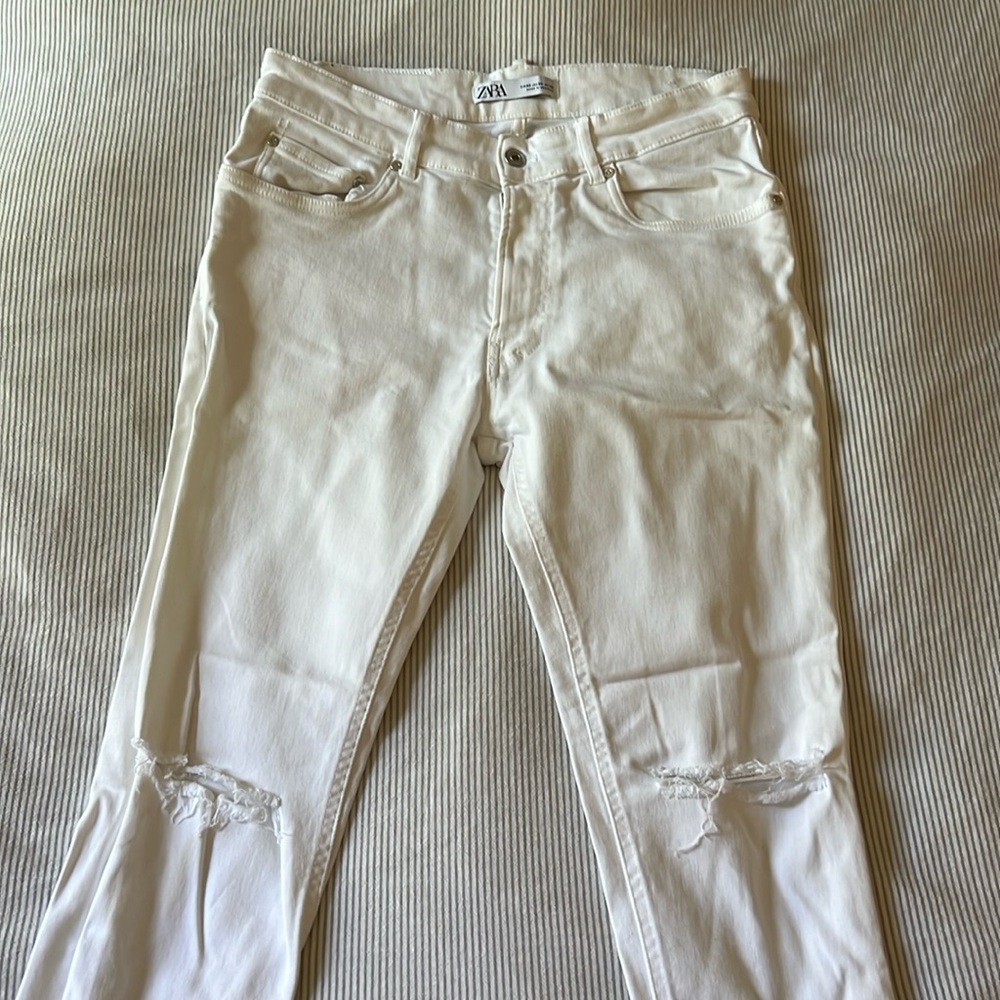 Zara Mens white slim denim